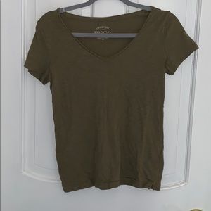 Green v neck t shirt